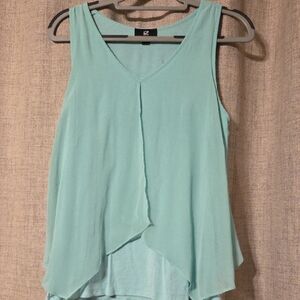 Iz Byer Light Blue Layered Tank Top